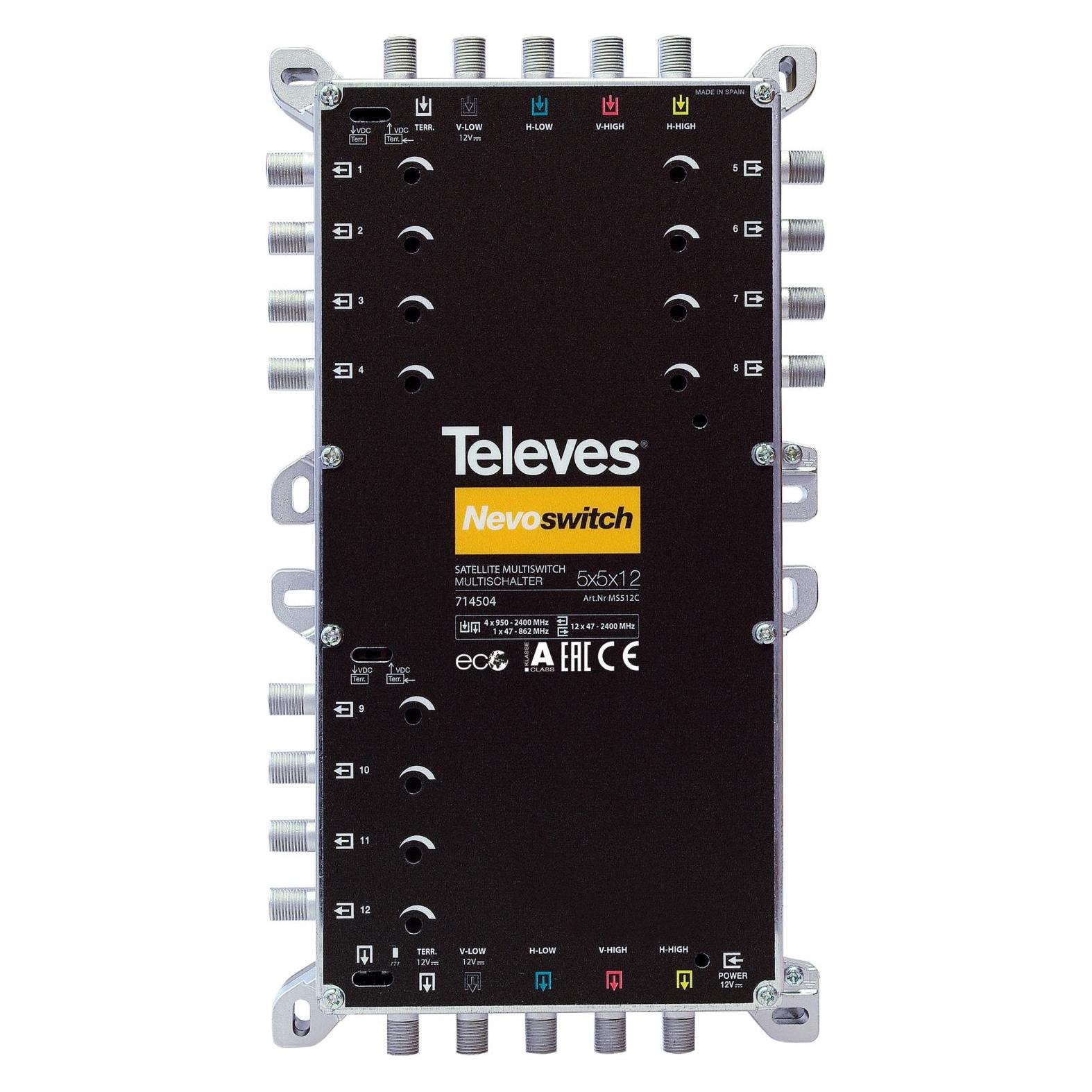 Televes Multischalter 12,70cm (5") 12 Guss NEVO recpower kask. MS512C (MS512C) (Multischalter) (714504)
