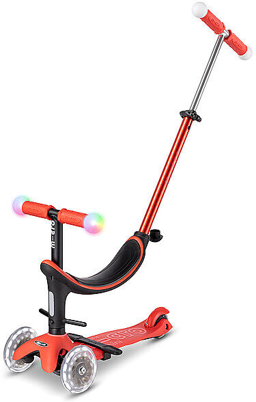 MICRO Kinder Scooter Micro Mini 2Grow Deluxe Magic LED rot B