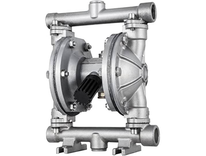 VEVOR Pompe pneumatique à double membrane\, entrée et sortie 12\,7 mm\, en acier inoxydable 3 GPM pompe de transfert pneumatique à membrane PTFE pour pétrole\, diesel\, huile\, fluides à faible viscosité