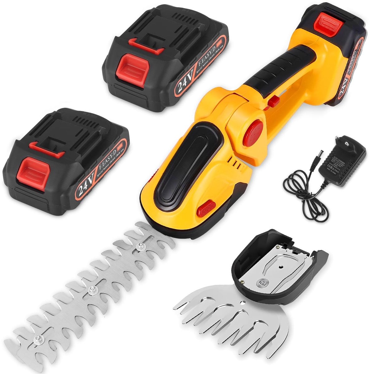 SnelShoppen Draadloze 2-in-1 Heggenschaar en Accu-Snoeischaar met Lithium-Ion Accu en Oplader