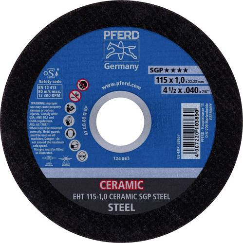 PFERD TOOLS EHT 115-1,0 CERAMIC SGP STEEL 61301510 Trennscheibe gerade 115mm 25 St. Stahl