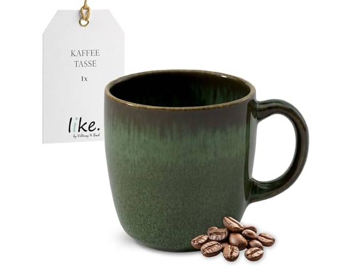 Villeroy & Boch - Lave Vert Kaffeetasse Grün, Spülmaschinenfest Mikrowellensicher, Tasse für Espresso, Kaffee & Heißgetränke, Kaffeebecher Handgefertigter Look, Geschirr, Steingut