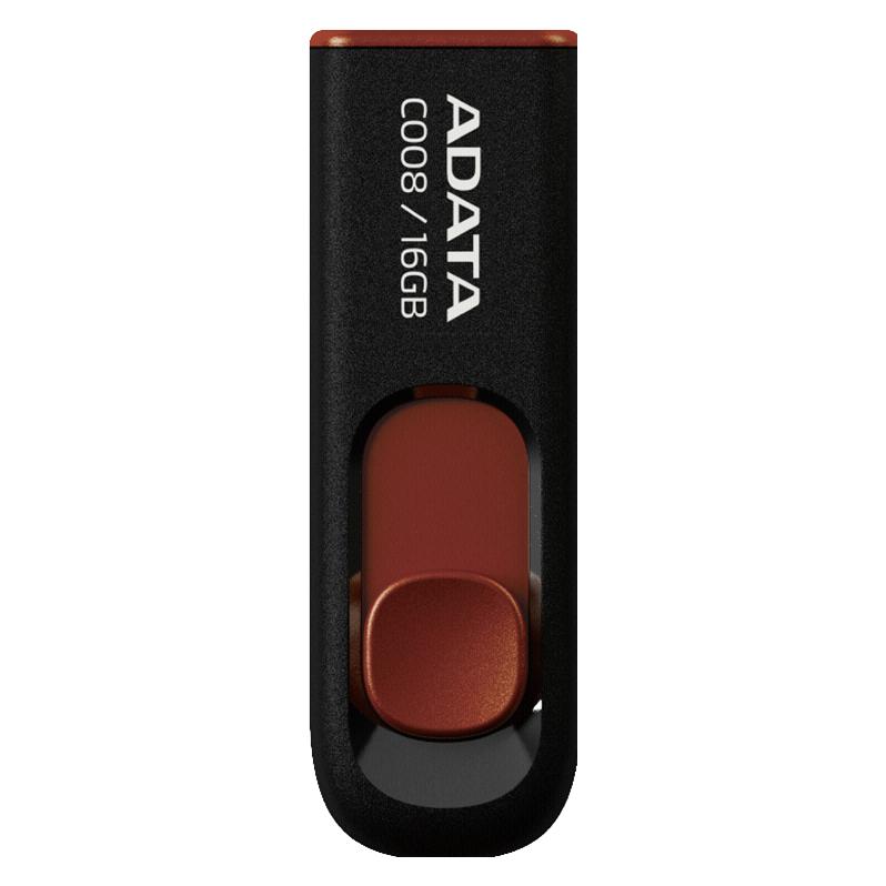 Adata USB 2.0 Stick C008 Black/Red 16GB (16 GB, USB-A) (AC008-16G-RKD)