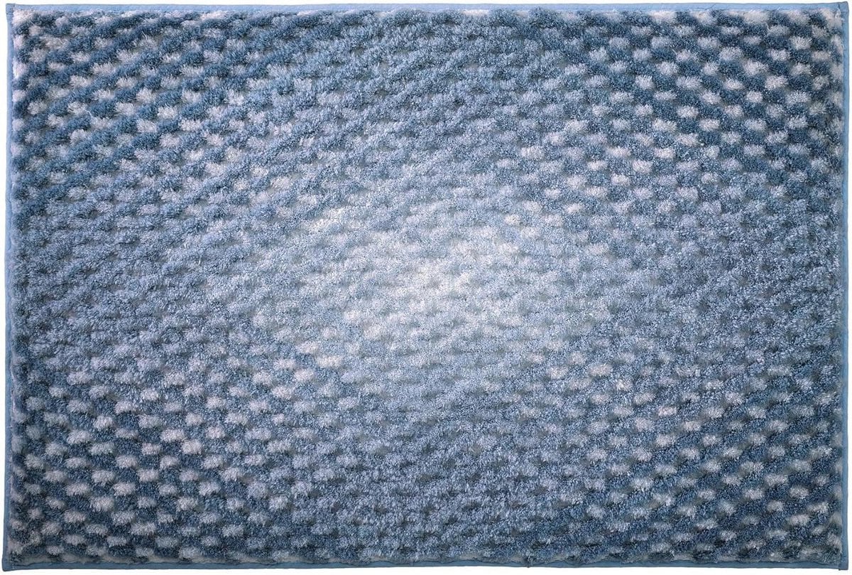 Badmat Cory Vloerkleed Badkamer Hoogpolig met Hoog-Laag Effect Navy 60 x 100 cm