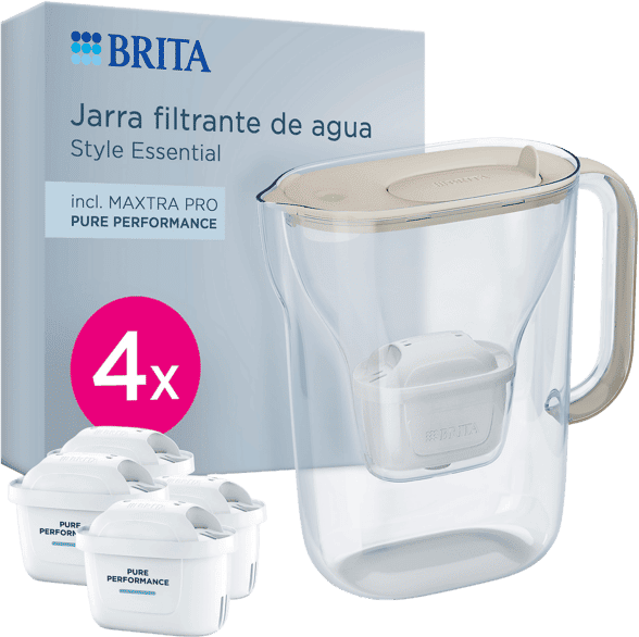 Jarra filtrante – BRITA Style Essential Arena, indicador LED, apta para lavavajillas, incluye 4 filtros MAXTRA PRO Pure Performance