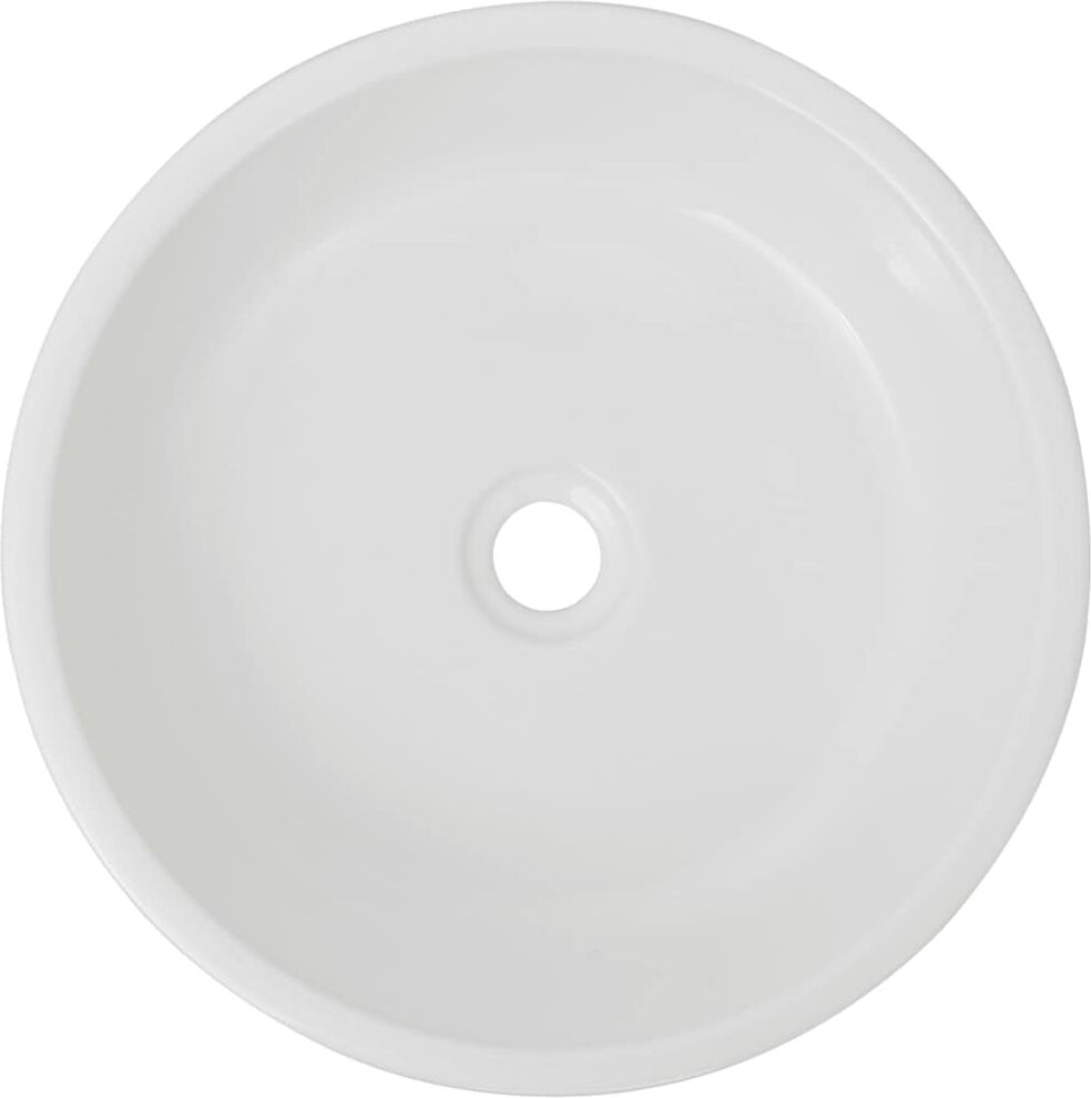 vidaXL Lavabo ronde Céramique Blanc 42 x 12 cm