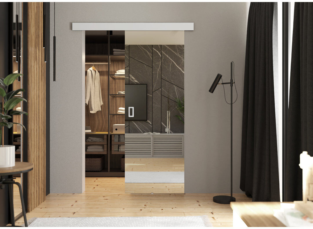 Brayden Studio DOOR MESTO 1 Black 86 cm x 205 cm