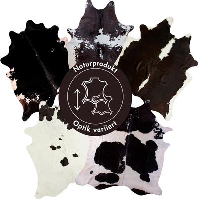 Fellteppich LUXOR LIVING "Rinderfell" Gr. 40, schwarz (schwarz, gemustert), B:160cm H:2mm L:240cm, Kuhfell, Teppiche, Fellteppich, echtes Rinderfell, Naturprodukt - daher ist jedes Fell ein Einzelstück