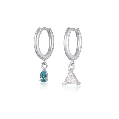 Paar Creolen ELLI "Ohrringe Creolen Anhänger Glaskristalle Goldfarben" Gr. 22, silber, Ohrringe, Damen, 22,mit Stein, Messing