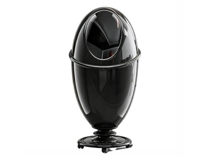 SilkRZlsss Mülleimer Stand Mit Rollen, Breite Öffnung Mülleimer Balkon, Hoher Abfalleimer Mit 360°-Rollen Und Beutelring(Black)