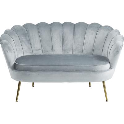 2-Sitzer SALESFEVER "Clam Komfort-Duo-Sitz", grau (hellgrau), B:136cm H:78cm T:76cm, Samtvelours (100% Polyester), Sofas, Muscheldesign-Breite 136 cm: Pure Extravaganz