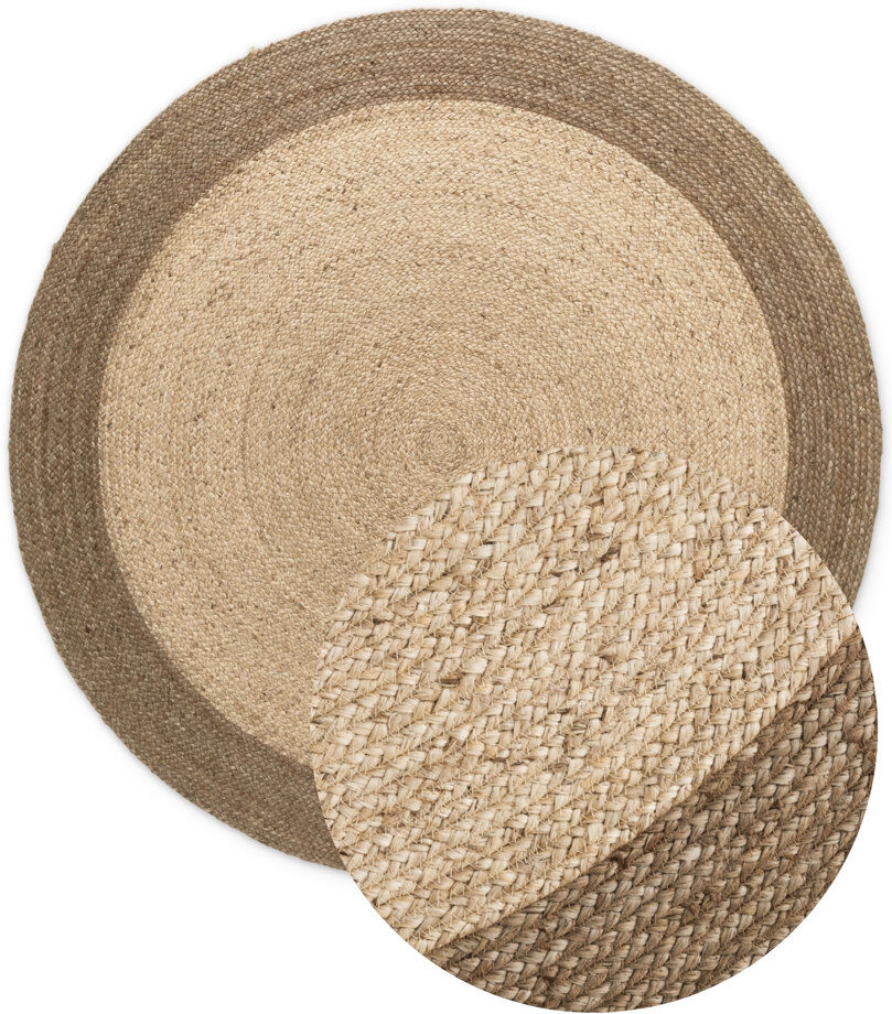Jutta - Round Jute Rug by Hanse Home - Natural Rug, 100% Jute, Handwoven Boho for Living Room, Bedroom, Dining Room, Hallway Ivory Round 120 cm