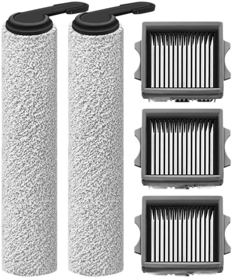 INF Bürsten- und Filter-Ersatzset, kompatibel mit Tineco FLOOR ONE Stretch S6 – ABS+Faser, Hauptbürste x2 Filter x3