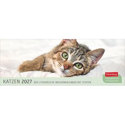 Katzen Premium-Tischplaner 2027 - Der literarische Wochenkalender mit Zitaten