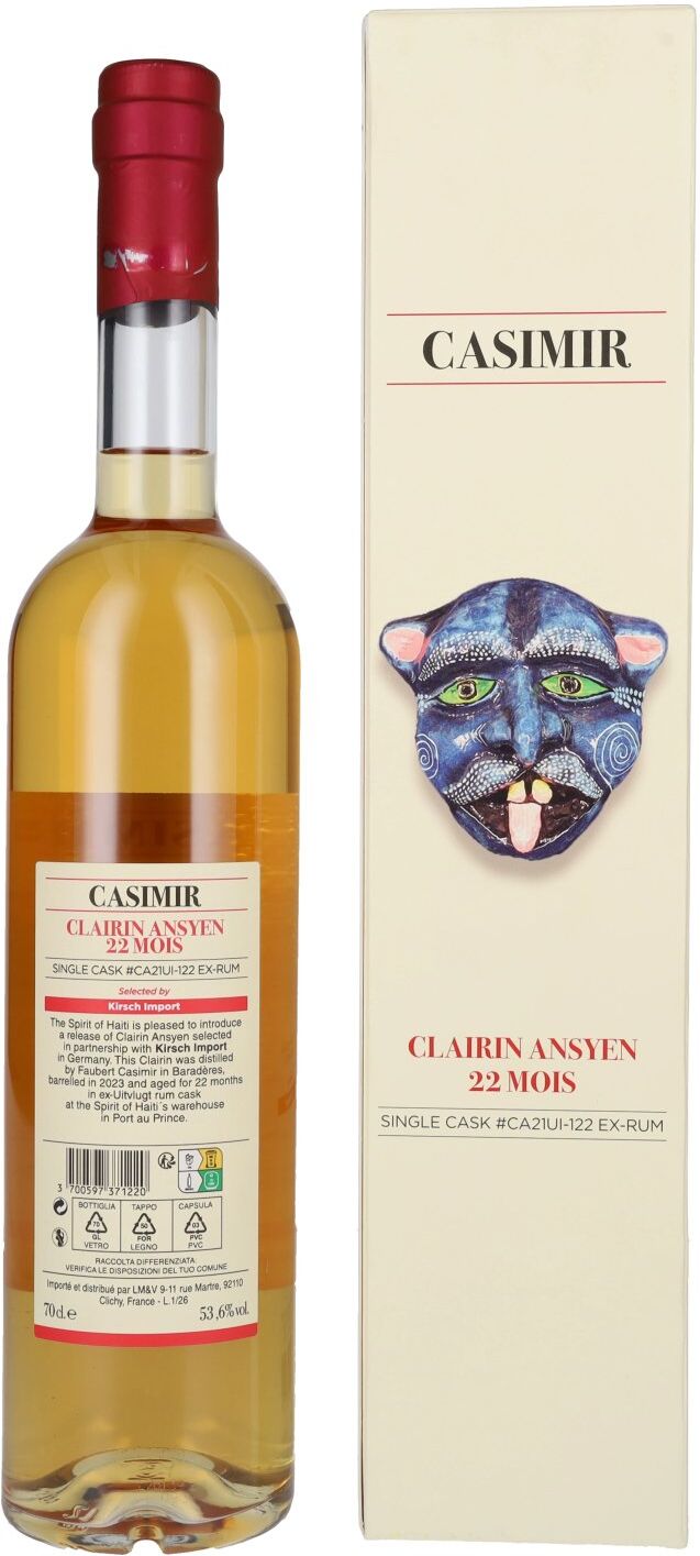 Clairin Rum Clairin Ansyen Casimir 22 Mois Old Single Cask #CA21UI-122 Ex-Rum 2023 53,6% Vol. 0,7l in Geschenkbox