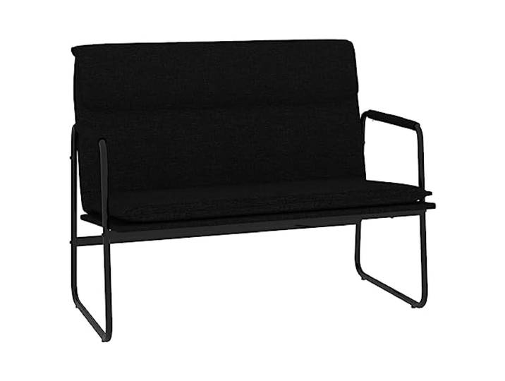 hliofuir Sitzbank Polsterbank mit Lehne 100x64x80 cm Schwarz Bequeme Polsterung und standfeste O-Beine bieten entspannten Sitzkomfort im Wohnzimmer oder Flur.