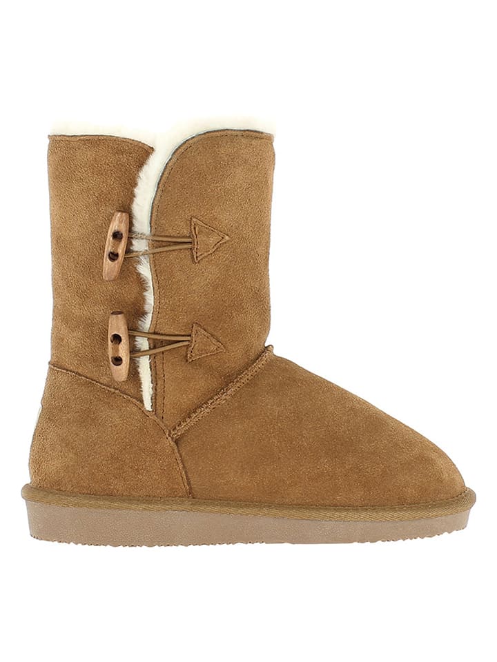 NICEBAY Leder-Winterboots "Branch" in Hellbraun - 36
