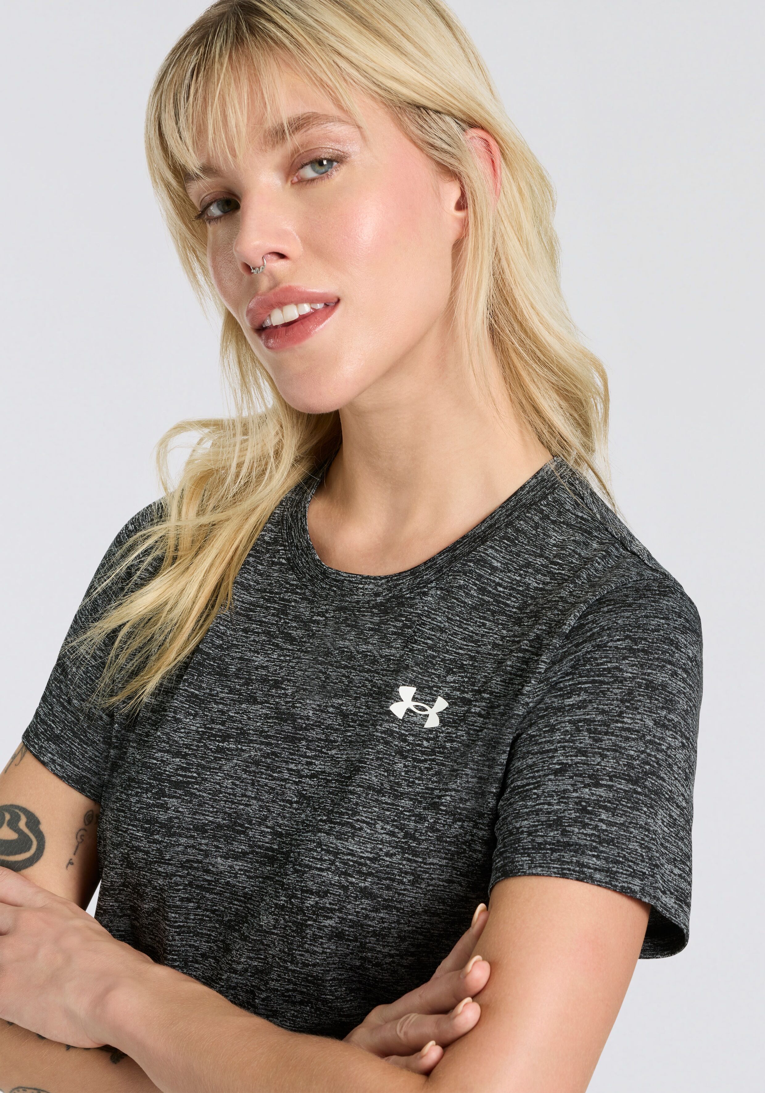 Funktionsshirt UNDER ARMOUR "Tech SSC- Twist", Damen, Gr. XL, schwarz, Obermaterial: 100% Polyester, normal, Rundhals, Shirts Funktionsshirt, mit Kurzarm-Design, atmungsaktiv, schnell trocknend, in normaler Länge schwarz XL
