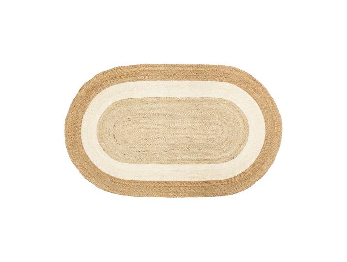 Dixie Tapis ovale en jute rayé Elin, 92x150 cm Naturel