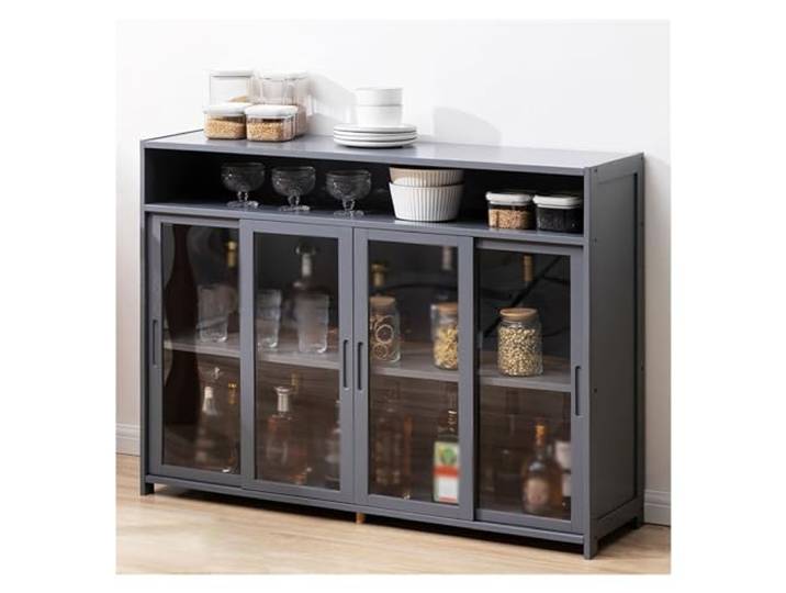 BNNP Industrial Wine Bar Cabinet Weinschrank, Vitrine, modern, einfach, klein, Weinschrank, Wandmontage, for Zuhause, Wohnzimmer, Lagerregal Farmhouse Spirituosenschrank -Bar Weinregal(B)