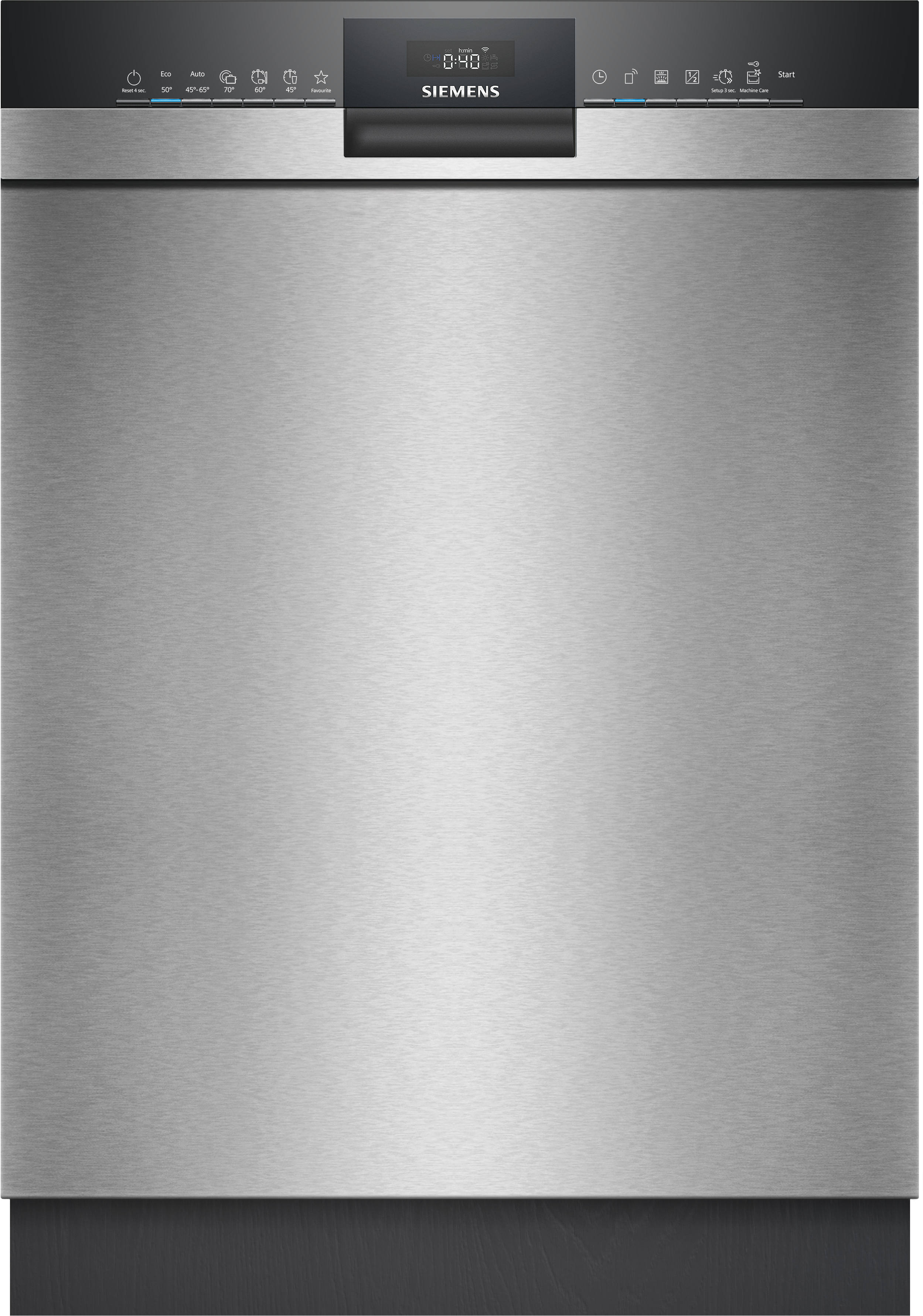 SIEMENS Unterbaugeschirrspüler "SN43ES22CE", Energieeffizienz: A (A-G), silber (gebürsteter stahl), B:59,8cm H:81,5cm T:57,3cm, Geschirrspüler, Made in Germany, Automatische Türöffnung für mehr Effizienz