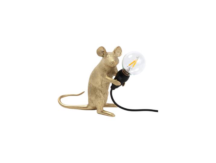 LED Design Tischlampe „Mouse Mac“ Gold Seletti