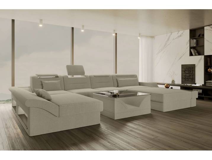 Wohnlandschaft Monza U Form Stoffsofa