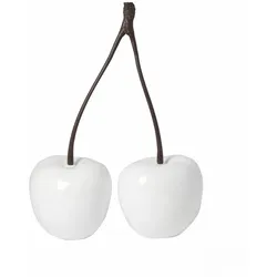 Deko-Doppelkirsche in Weis aus robustem Fiberglas - E2232-S1-W