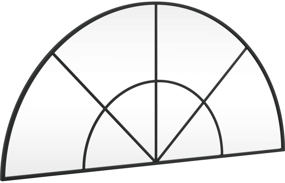 Brambly Cottage Derk Iron Arch Wall Vanity Mirror Black 50cm H x 100cm W