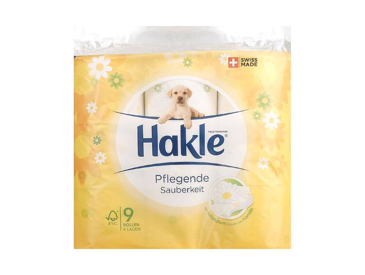 Hakle Pflegende Sauberkeit Toilettenpapier, 9 Rollen