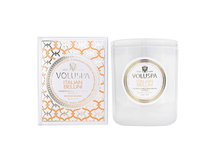 Voluspa Bougie parfumée Classic Maison Blanc 60 heures Italian Bellini