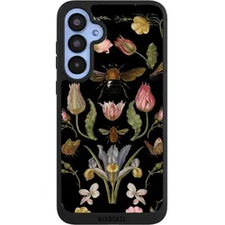 Nivocase Handyhülle für Samsung Galaxy A55 5G Hülle NIVOpure Case Schwarz Biene Blumenkranz Blüte (Samsung Galaxy A55), Smartphone Hülle, Schwarz