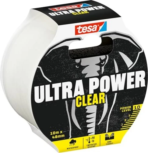 tesa ULTRA POWER Clear Gewebeband transparent 48,0 mm x 10,0 m 1 Rolle
