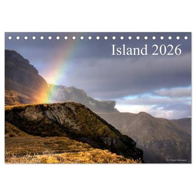 Island 2026 (Tischkalender 2026 DIN A5 quer), CALVENDO Monatskalender