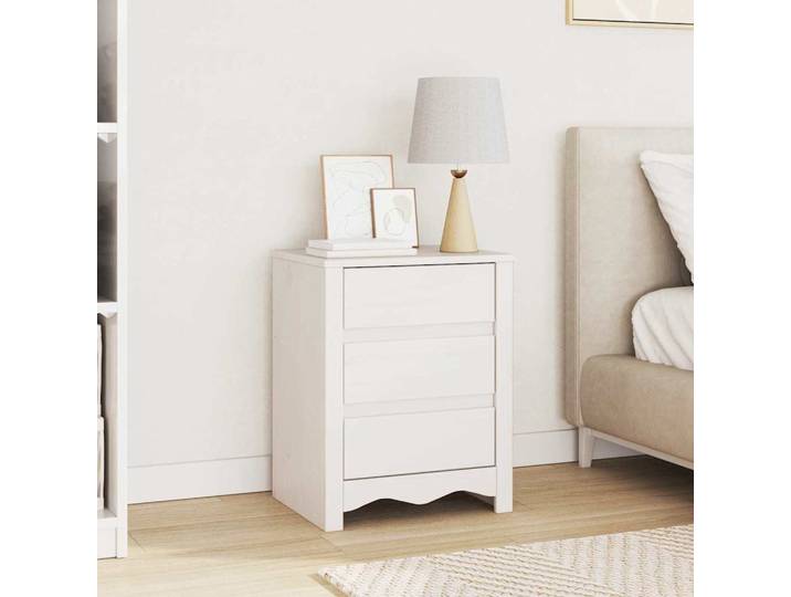 vidaXL Couchtisch Drammen Weiß 45 x 35 x 56 cm Massives Kiefernholz