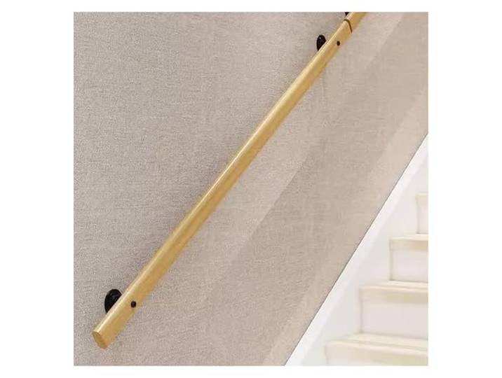 Holzhandlauf mit Wandhalterungen, runden rutschfesten Haltegriffen For Villen/Kinderzimmer/Restaurants/Lofts(120cm)