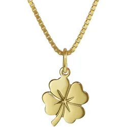 trendor 35922 Kleeblatt Anhänger Gold 333 (8 Karat) + goldplattierte Halskette, 38 cm