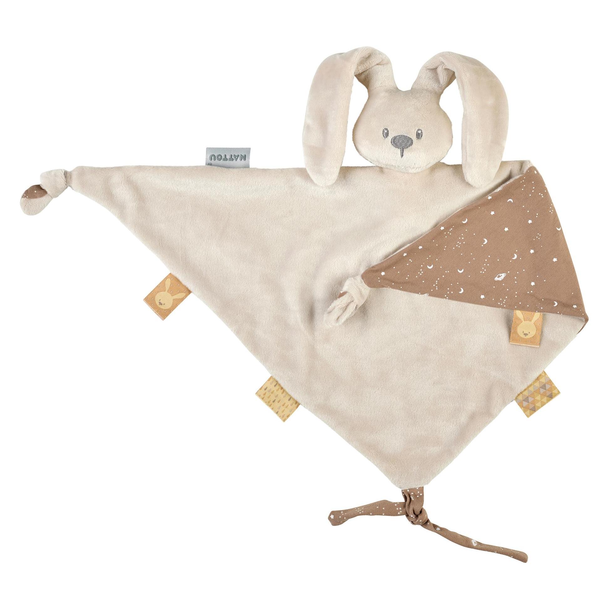 Nattou Lapidou Maxi-Kuscheltuch gedrückt, sandfarben (20 x 12 cm) (41020-42)
