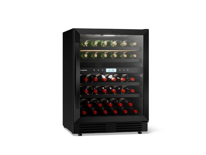 Klarstein Weinkühlschrank VeroSteel BU 43b Duo G Blk, für 43 Standardflaschen á 0,75l