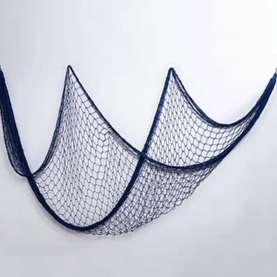 Inspire Curations Nautical Fishing Net Wall Decor Mediterranean Coastal Hanging For Home & Party Styling a Blue