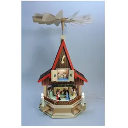 Glässer Erzgebirge Adventshaus klein elektrisch beleuchtet Höhe 53 cm