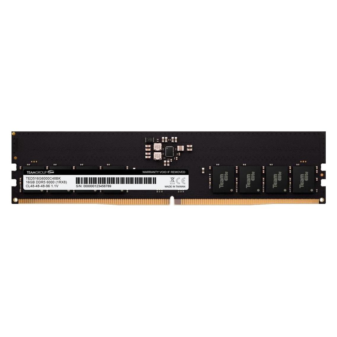 Team Group RAM Team D5 6000 16GB CL48 Elite (1 x 16GB, 6000 MHz, DDR5-RAM, DIMM) (TED516G6000C4801)