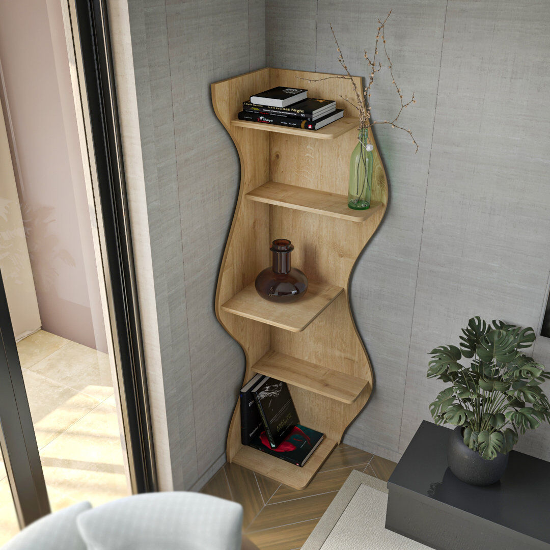 Rebrilliant Nila 180cm H 40cm W Bookcase Sapphire Oak 180cm H X 40cm W X 42cm D
