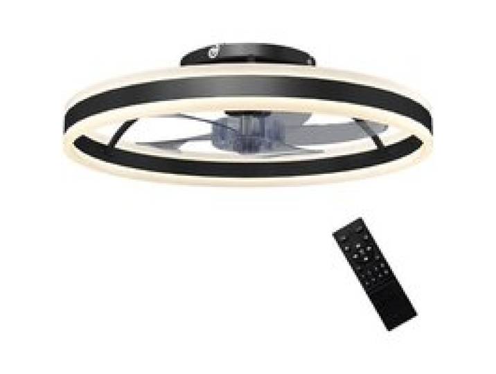 Ventilateur de plafond avec lumière et télécommande plafonnier ventilateur 50 cm avec 6 vitesses noir