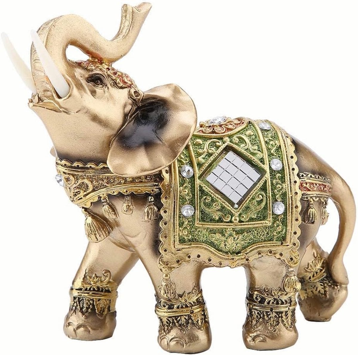 Groen olifant standbeeld voor huisdecoratie voor volwassenen