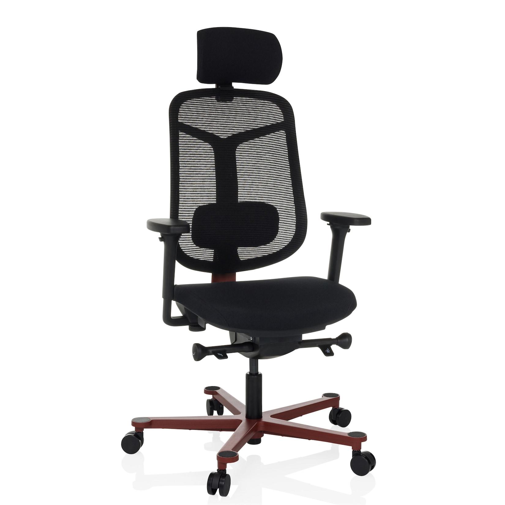 hjh OFFICE High End Bürostuhl BICOLORE HIGH Stoff / Netzstoff mit Armlehnen (höhenverstellbar)
