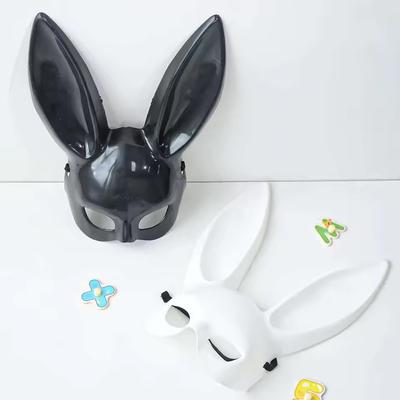 Youfap Market Cosplay Cartoon Bunny Mask Half face Mask For Halloween Party And Birthday Decoration Supplies black