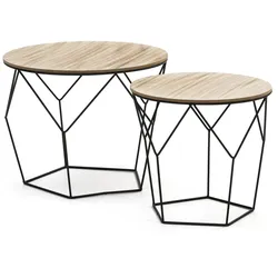 COUCH-/BEISTELLTISCH-SET Tokio schwarzes Metall