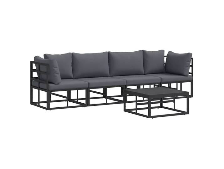 VidaXL - Gartensofa-set metall, One Size, Schwarz