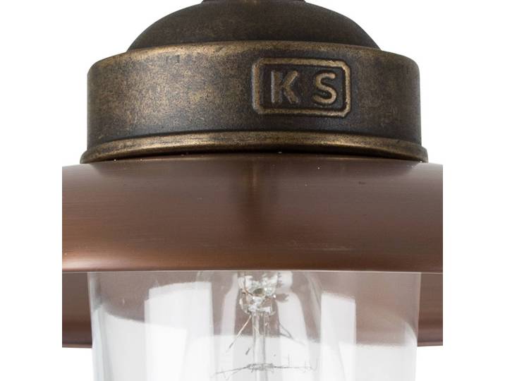 K.S. Verlichting Außen-Hängeleuchte Landes LANDES, dimmbar, bronze / altmessing, für Flurbereich, Messing, Antik